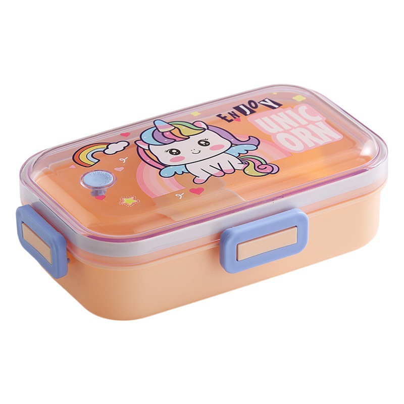 Creativo nuevo dibujos animados lindo compartimento sellado caja de almuerzo portátil caja de almuerzo estudiante trabajador de oficina caja de almuerzo de gran capacidad