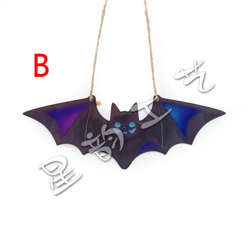 メーカー直販越境ハロウィーン家庭装飾吊り下げアクリルカラーコウモリ窓壁ストラップ|undefined