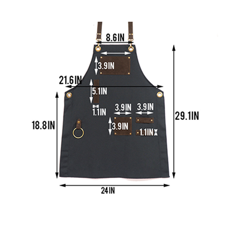 Nuevo delantal de lona gruesa transfronterizo logotipo personalizado granja granja hipódromo ropa de trabajo herramienta delantal fabricante al por mayor personalizado