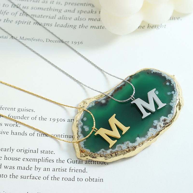 Casual Letter Titanium Steel Plating Pendant Necklace 1 Piece