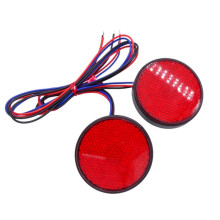 摩托车改装LED反光片 电动车LED刹车转向灯圆形晶格反光板反射器