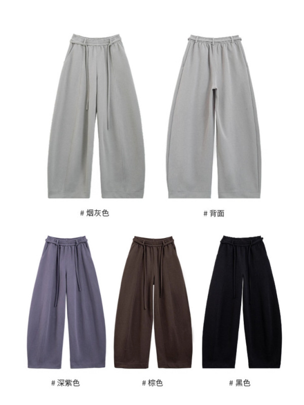 萝卜大叔慵懒风高腰阔腿裤女秋冬2025新款设计感宽松休闲运动裤子|undefined