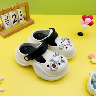 New Cartoon Apple Kt Cat Boys and Girls Cave Shoes Outwear Fashion Trendy Wear Non-slip Heightening Heaped Shoes