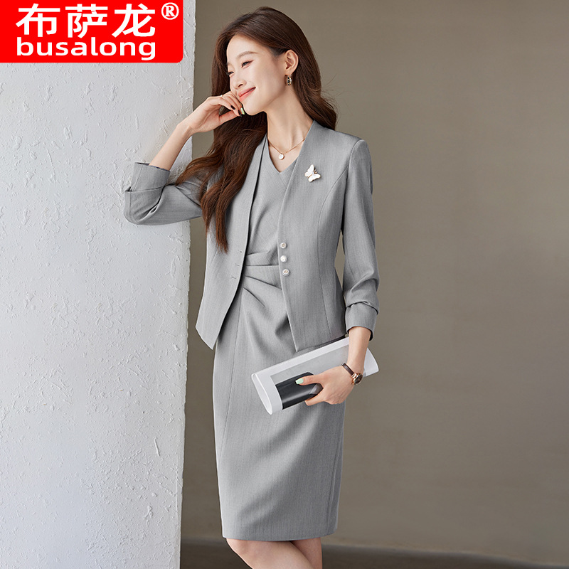 2025新款布萨龙busalong女长袖职业小西服正装女外套工作服8585