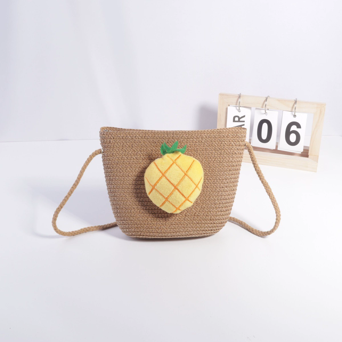 Сумка для телефона, ремешок из соломы, размер 19×15.5 см