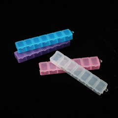 One-week medicine box small sealed double 7-compartment plastic box travel packaging box rectangular storage box