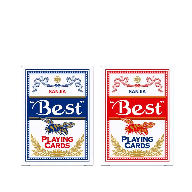 百家乐俱乐部专用Best扑克牌红蓝组合装蓝芯小蜜蜂Bee扑克跨境版|undefined