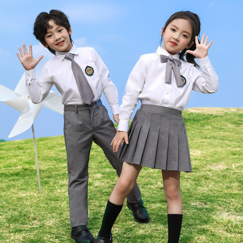 Children plaid British style choir  performance school uniforms, kids party poetry recitation kindergarten cheerleaders chorus stage performance outfits for girls boys