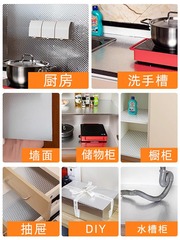 Cross-border self-adhesive wallpaper waterproof kitchen oil-resistant sticker paper high-temperature resistant stove cabinet grease-proof moisture-proof aluminum foil tin foil