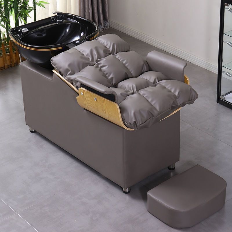 Cama de champú de celebridades de Internet, peluquería de alta gama, cama de champú semi-reclinada, peluquería, peluquería, cama de champú de lavado de cerámica especial