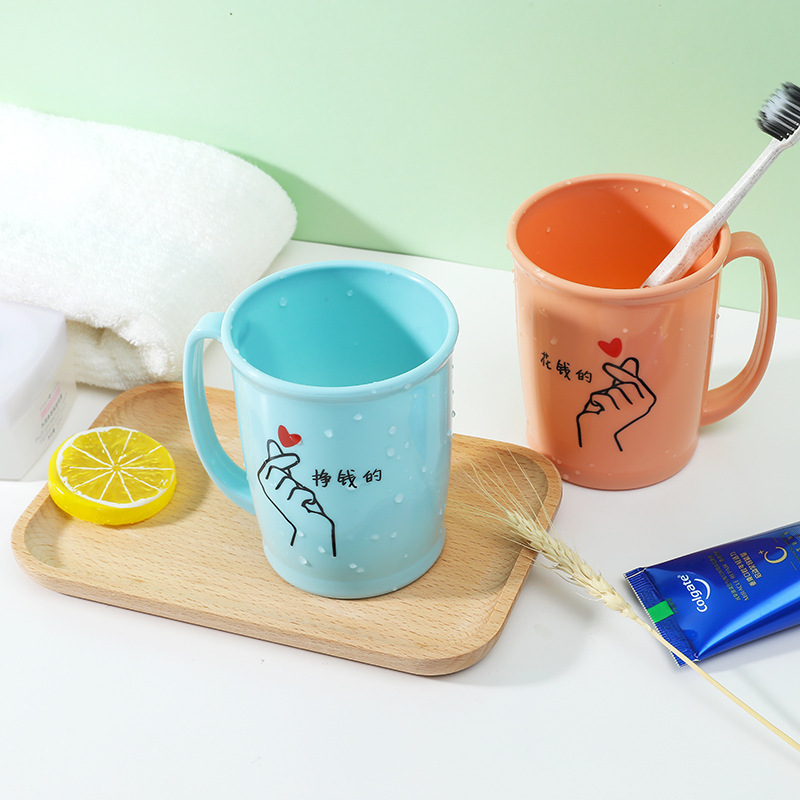 601 Brushing and Gargling Cup Nordic Household Creative Brushing and Gargling Teeth Brushing Cup with Handle Cartoon Gargling Cup