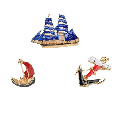fashion vintage enamel Navy sail | Yaxa sancaqları