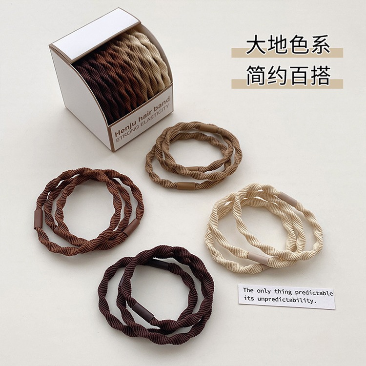 Banda de goma 2023 nueva cubierta de cuero pequeña corbata de pelo de verano para mujer cuerda de pelo duradera de alta elasticidad cuerda de pelo anillo de pelo tocado