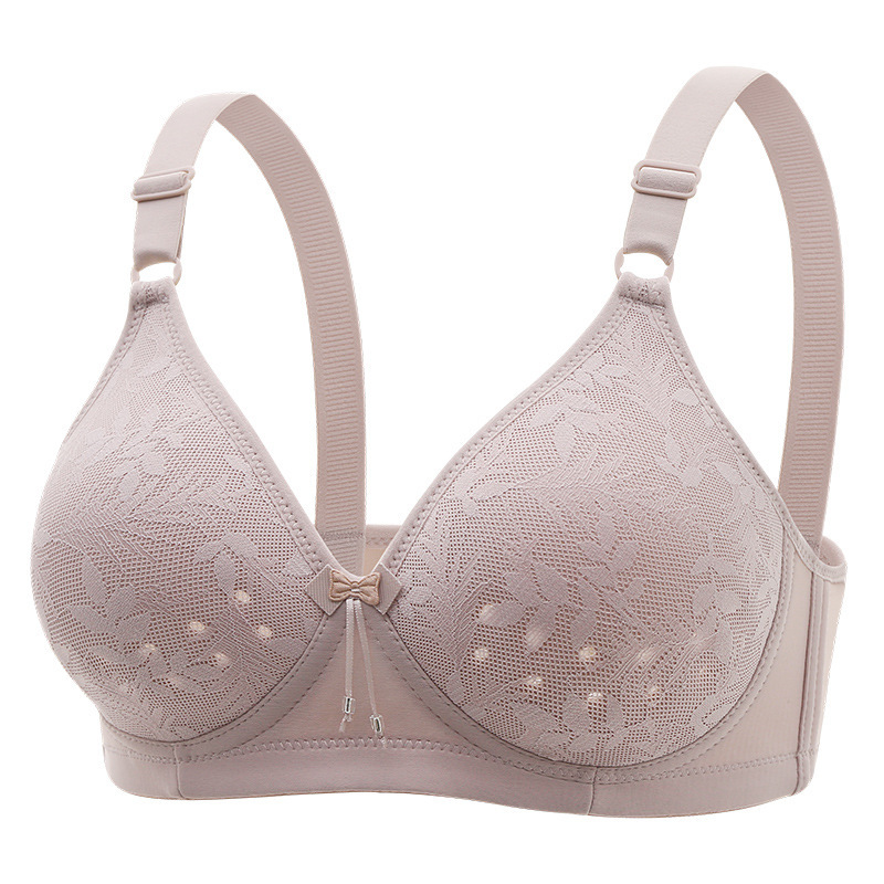 Cross-border New No Steel Ring Summer New No Steel Ring Latex Cotton Hole Cup Thin Underwear Women's Gather Big Chest Show