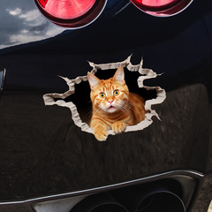 跨境新款創意3D破洞動物客廳臥室牆貼牆面裝飾個性車貼自粘防水