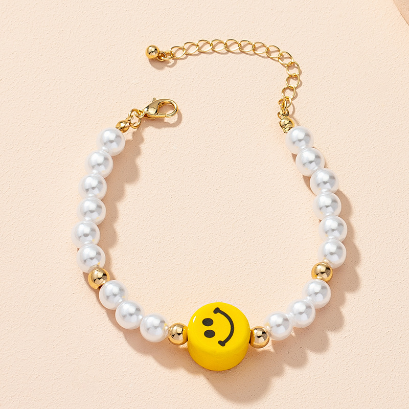 Wholesale Jewelry Retro Smiley Face Pearl Beaded Bracelet Nihaojewelry display picture 6