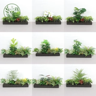 仿真绿植造景花槽花箱摆设假植物组合隔热仿生花草室内外景观装饰