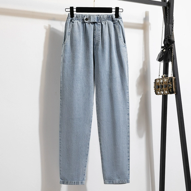 Denim ultra thin trousers, “Frozen”, plus size