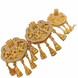 小红书同款铜24k金花枝璎珞锁包吊坠项链女轻奢小众锁骨链设计感