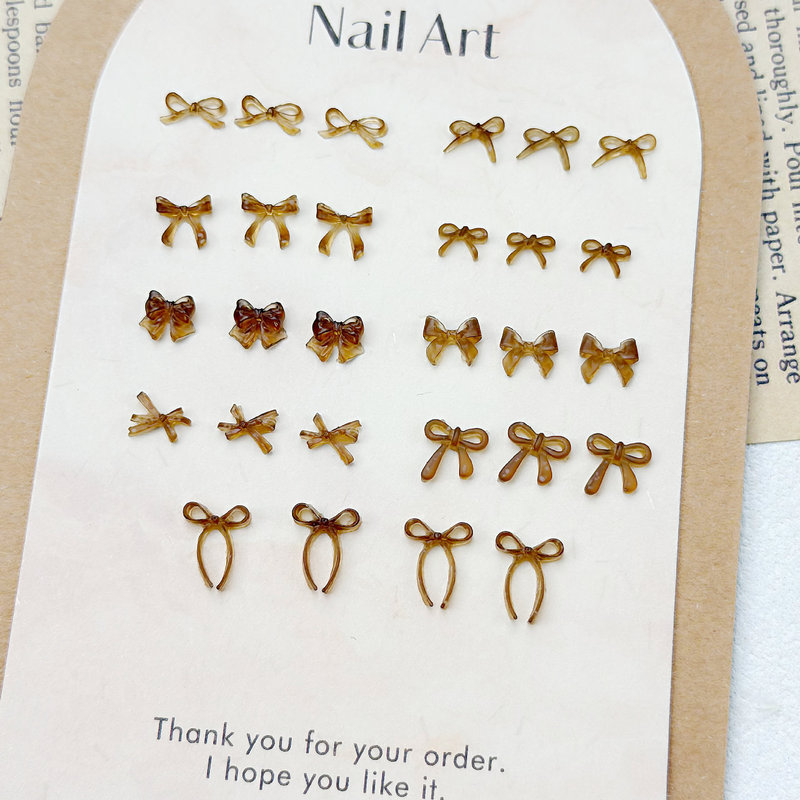Wholesale Nail Art Accessories from Manufacturers, Popular Internet Sensation, Melard Translucent Hollow Bowknot, New Style Ribbon Bow Tie, Three-Dimensional