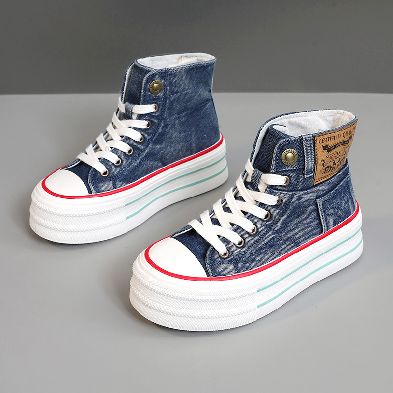 Br616 Neue Canvas-Schuhe für Damen, neuer Sommer-High-Top, atmungsaktiv, dicke Sohle, höhenverstärkend, vielseitig, strapazierfähig_voghion.com