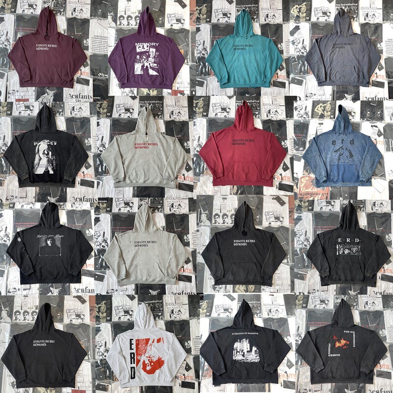 Foreign Trade Erd Melancholic Rich Kid 25Ss New Style Non-Fleece Hooded Pullover Sweatshirt Zip-Up Hoodie Loose Fit Wholesale