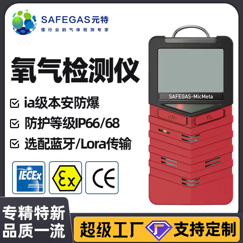 元特氧气气体检测仪有毒有害报警仪器井下探测器可燃气四合一