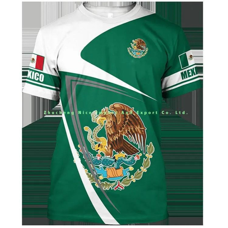 Comercio exterior transfronterizo AliExpress TK venta caliente impresión digital 3D camiseta de hombre manga corta casual serie mexicana blusa