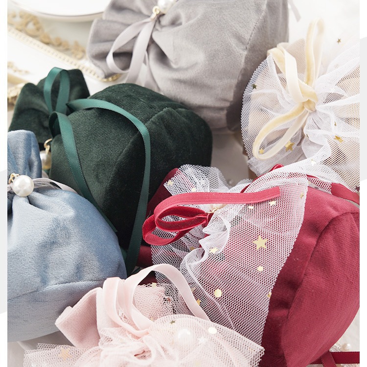 Wedding supplies wedding candy bag candy box gift creative birthday full moon velvet wedding candy bag cloth bag