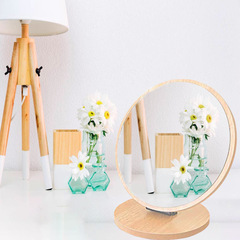 High Definition Makeup Mirror Small Desktop Men's Dedicated Wooden Household Desktop Student Dormitory Bedroom Table Large Makeup 