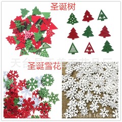新しい25mmクリスマス白い木製雪花手作りdiyクリスマス赤い緑クリスマスツリー装飾木片