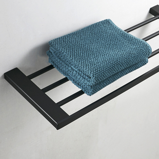 304 Stainless Steel Single-Layer Bath Towel Rack Thickeneded Hotel Wall-Mounted Towel Rack Bathroom Clothes Storage Bathroom Accessories