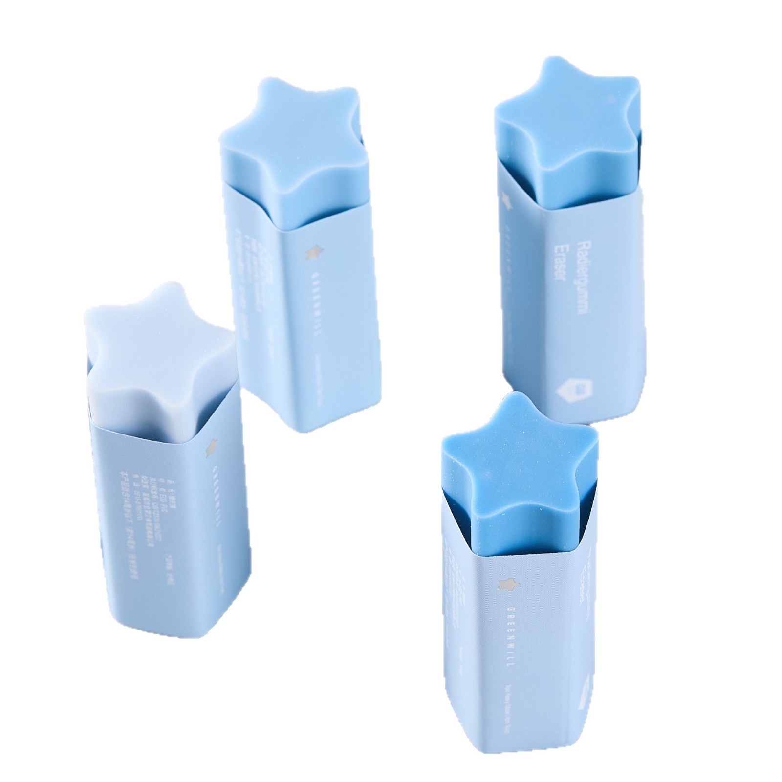 El pegamento de la estrella de pentagrama es bueno, la goma de borrar de color gradiente de los estudiantes de jardín de infantes con un conjunto real de goma de borrar limpia y sin marcas.