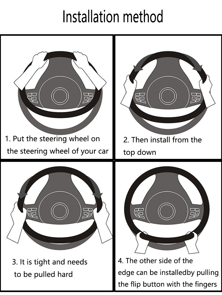 Cross-border car matte carbon fiber pattern steering wheel cover four seasons universal non-slip wear-resistant hand-sewn sweat-absorbent inner jewelry