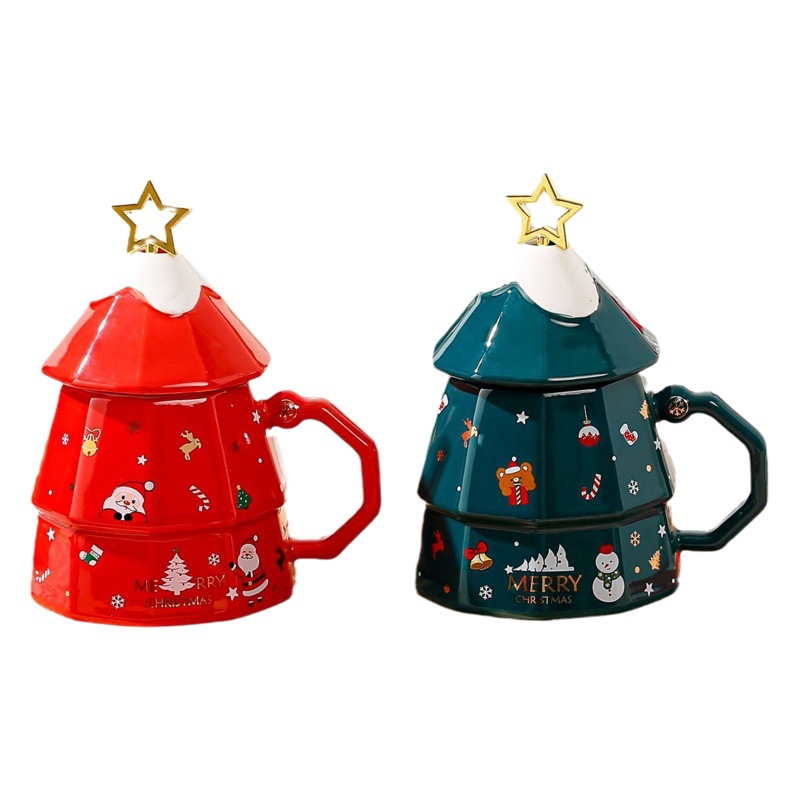 Taza de Navidad transfronteriza Regalo de Navidad Taza de cerámica caja de regalo creativo de Navidad taza de agua regalo práctico
