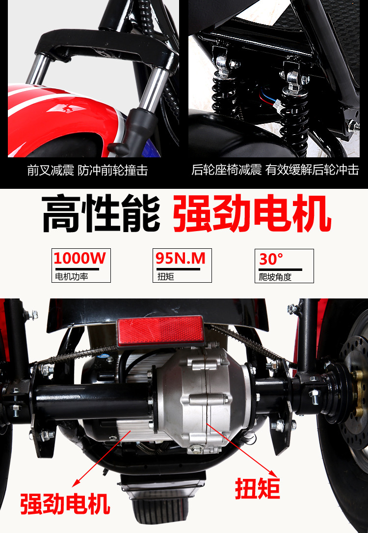 European Cross-Border Eec Adult Mobility Scooter Three-Wheeled Motorcycle Overseas Warehouse Delivery Harley Electric Scooter Battery-Powered Vehicle