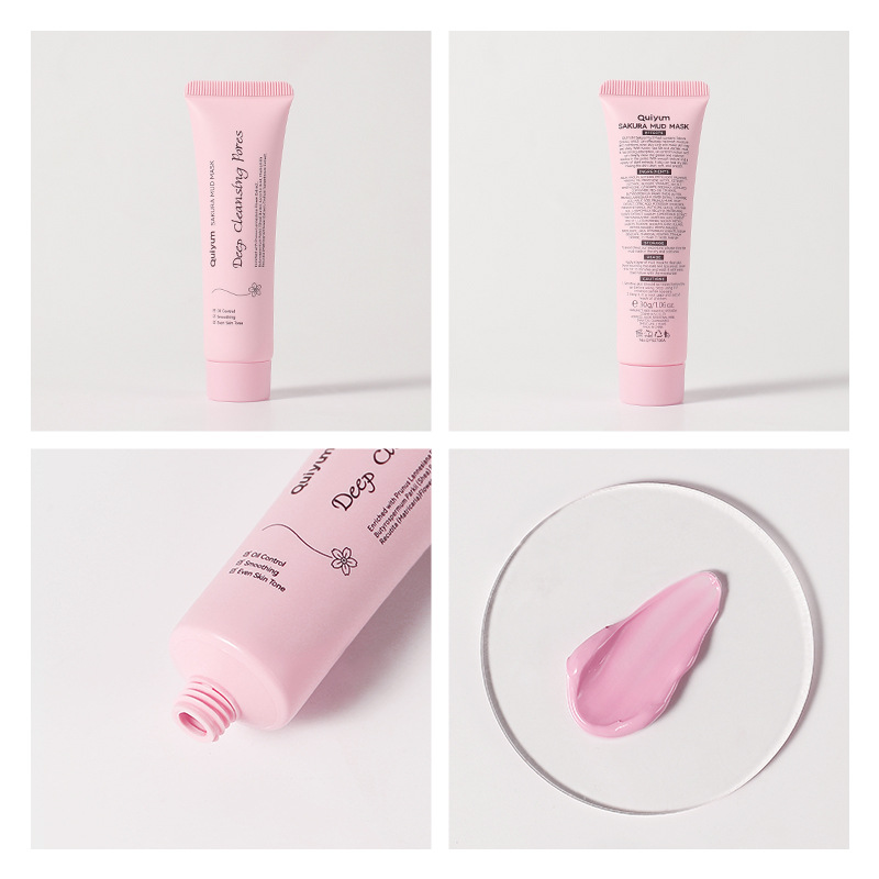 Cross-border QUIYUM Cherry Blossom Mask Mud (Color Box) 30g Cleansing, Hydrating and Moisturizing FDA factory wholesale in stock undefined