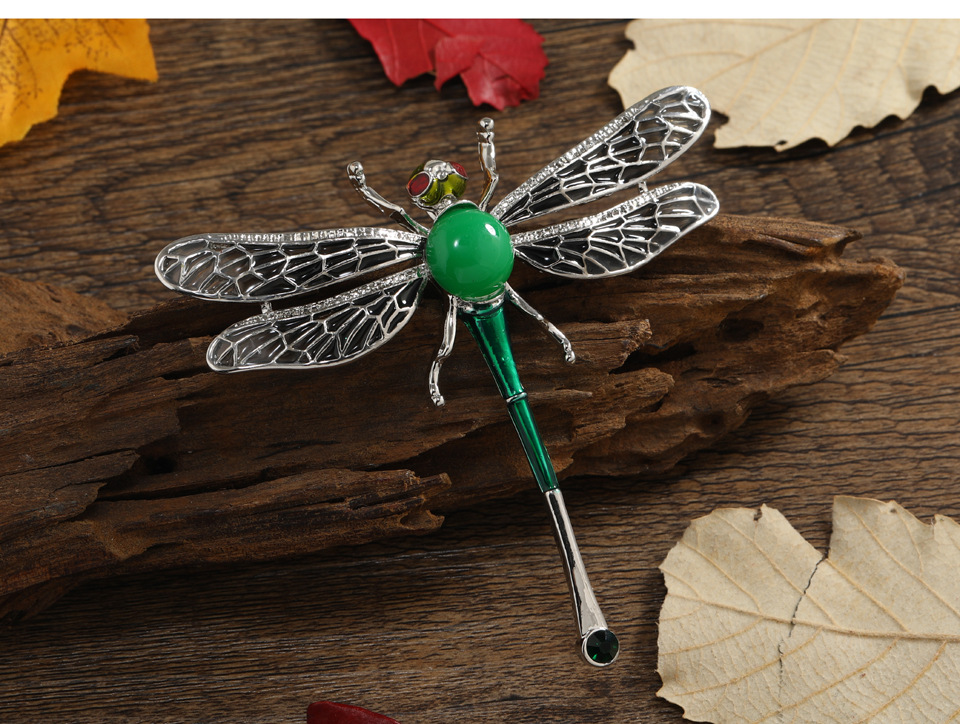 28g Weight Resin, Rhinestones Inlay Material Brooches Classification Banquet, Party Occasion Alloy Material Dragonfly Pattern Unisex Gender Epoxy, Plating, Inlay Design Elegant, Retro Style Elegant Retro Pin Dragonfly Alloy Epoxy Plating Inlay Resin Rhinestones Unisex Brooches 6