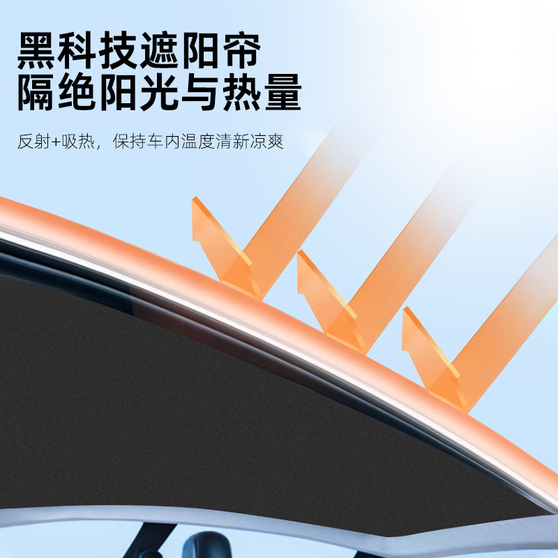 适用丰田普拉多/铂智3X天窗遮阳帘麂皮绒硅胶吸附车载天幕挡配件|undefined