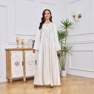 MT045 Cross-border Middle East Amazon Europe and America New Women Fashion Rhinestone Muslim Robe dress abaya