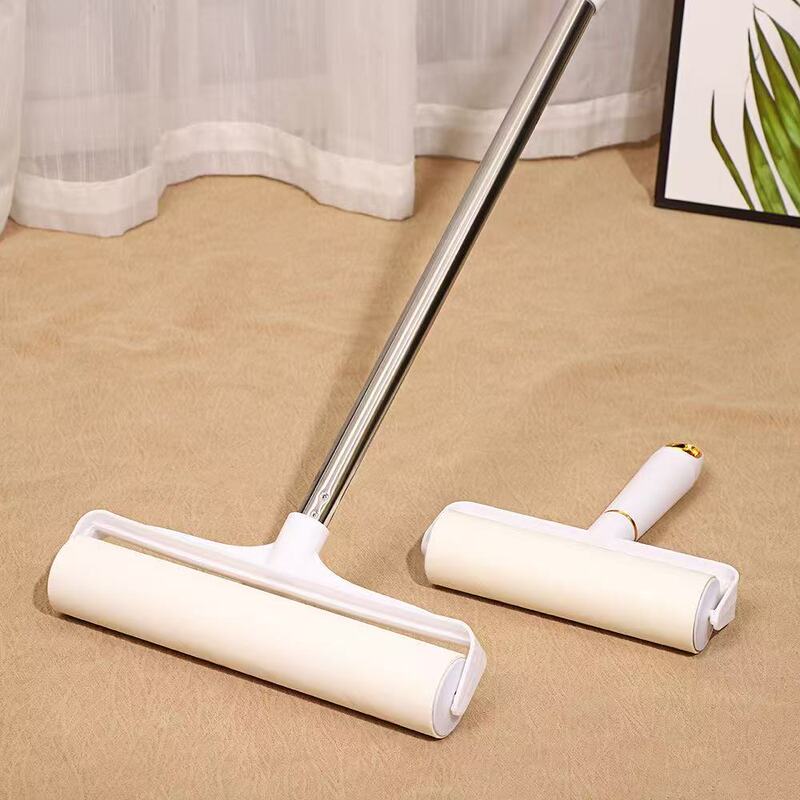 Long-Handled Lint Roller with Extendable Rod, Large Size, Household Roller Brush for Removing Hair and Dust from Floors Long-Handled Lint Roller with Extendable Rod, Large Size, Household Roller Brush for Removing Hair and Dust from Floors