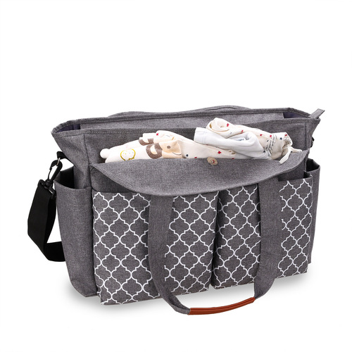 New hand-held one-shoulder mommy bag with printed geometry and pacifier bag for mother and baby travel outdoor mommy bag