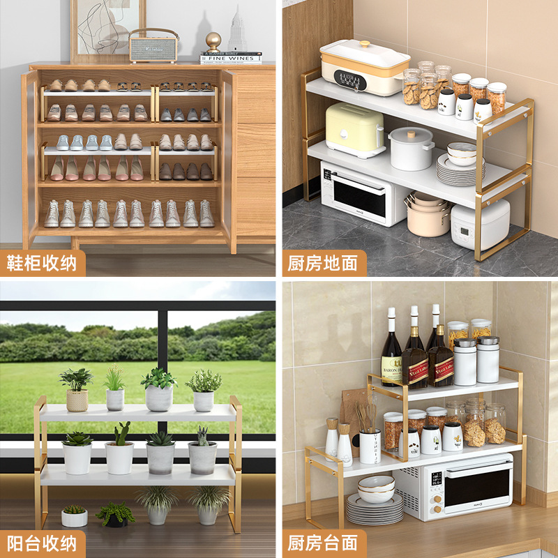 주방 조리대 보관함, 접이식 탁상 조미료 및 냄비 정리함, 캐비닛 계층형 접시 보관함