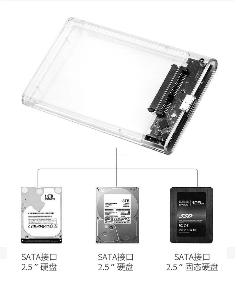 Корпус для внешнего диска, USB3.0, 2.5" для механического или SSD накопителя, корпус-адаптер для диска