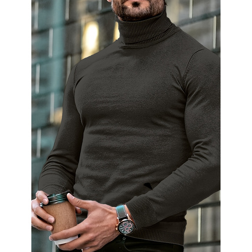 Autumn and winter warm, slim-fit sweater for men—new high-neck Korean-style knitwear, best-selling sweater for teens.