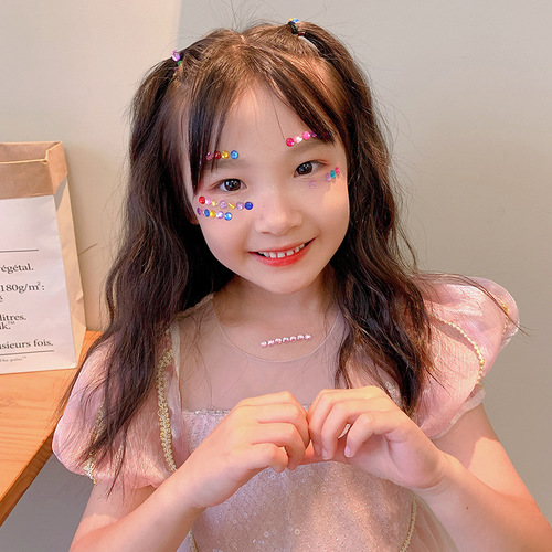 Colored diamond eye stickers, children's makeup stickers, face stickers, girls little girls treasure cartoon crystal stickers, diamond stickers, student girls
