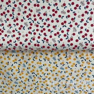 1.6 m wide cartoon cherry printed cotton baby skin-friendly bedding pajamas tablecloth curtain cotton twill