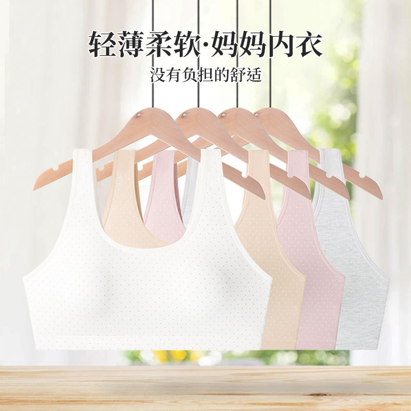 Ogffin Underwear Manufacturer Direct Supply Women's Bamboo Fiber Underwear Comfortable Wire-Free Bra Mother's Underwear