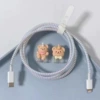 Кофейный (маленький мишка), полная защита провода (Apple)