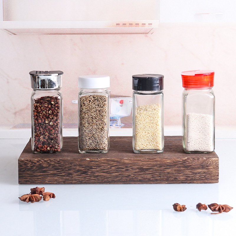 Botella cuadrada para condimentos 120 ml, salero/pimentero para cocina, fábrica al por mayor